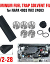 Aluminum 1/2-28 Or 5/8-24 Car Solvent Trap Car Fuel Filter 175''OD+5Pcs 1375'' D Cell Storage Cups NAPA 4003
