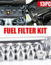 Car Fuel Filter Fuel Trap Solvent Filter BlackSilver Brandstoffilter Oil Filters 13pcs 1/2-28 5/8-24 Aluminum