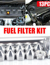 Vehemo 13pcs Car Fuel Filter Brandstoffilter Fuel Trap Solvent Filter BlackSilver Oil Filters Wehicle Auto